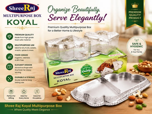 ShreeRaj Koyal Multipurpose Dry Fruit & Serving Box