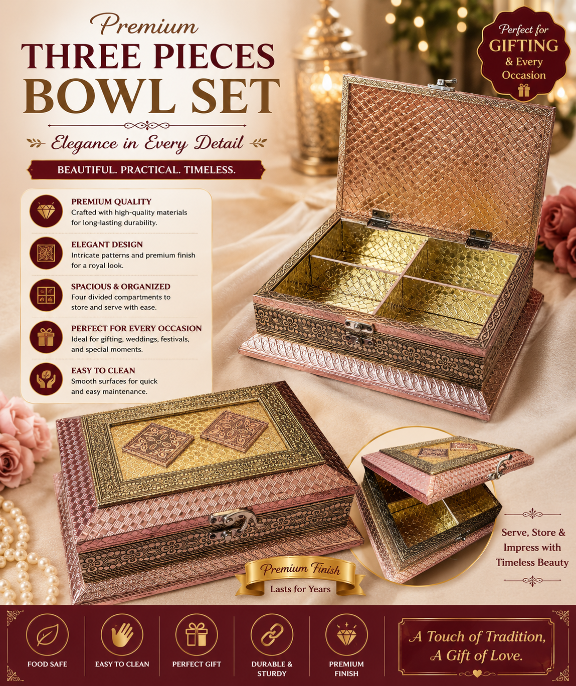 Premium Decorative Multipurpose Storage & Dry Fruit Box
