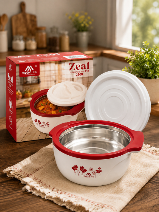 MetroLINE Zeal 2500 Insulated Hot Pot – Premium Stainless Steel Food Casserole