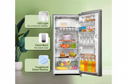 Haier 185 L Direct Cool Single Door Refrigerator (Stabilizer Free, Inverter Compatible, Silver Finish.