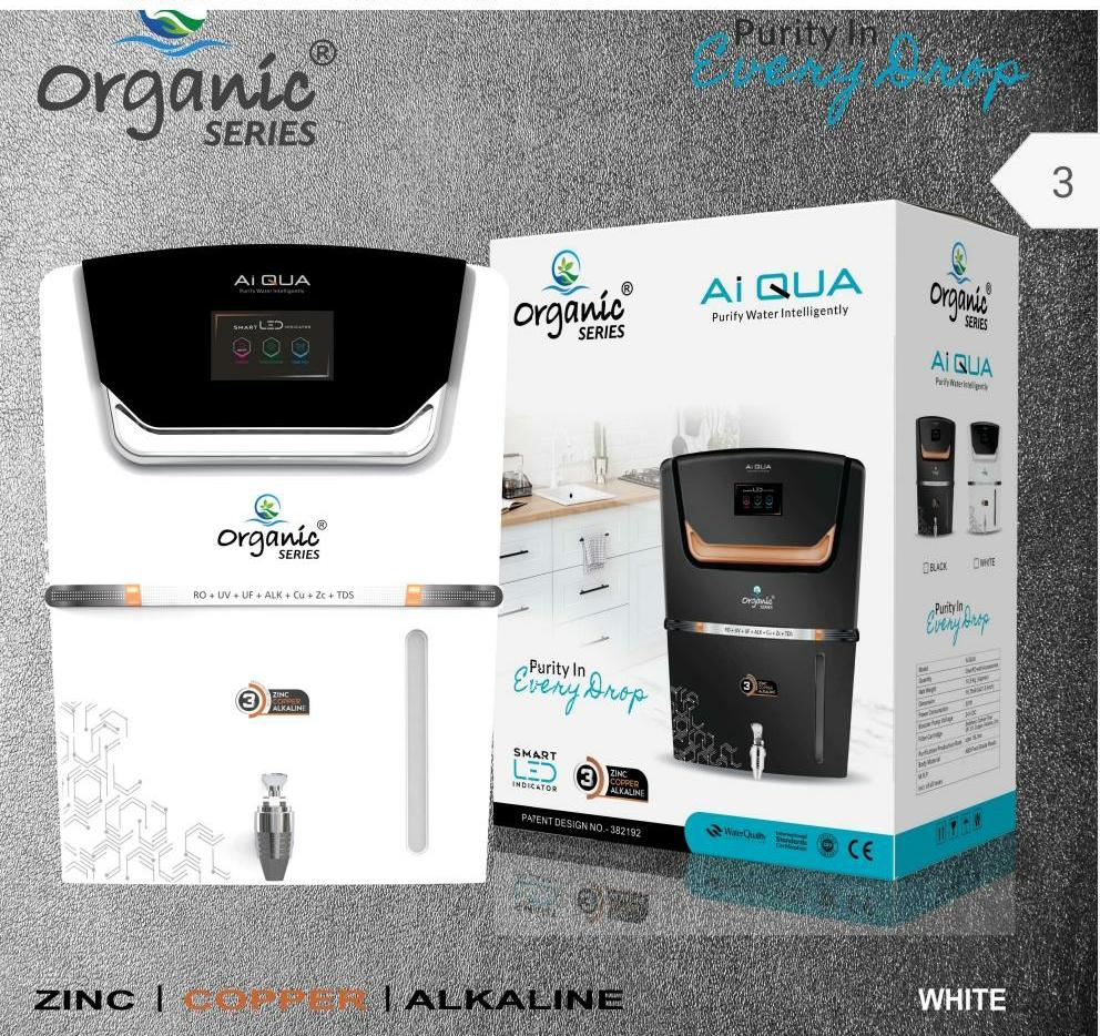 Organic Series AiQUA Smart RO+UV+UF+Alkaline Water Purifier (Zinc + Copper Enriched, 12L Storage)