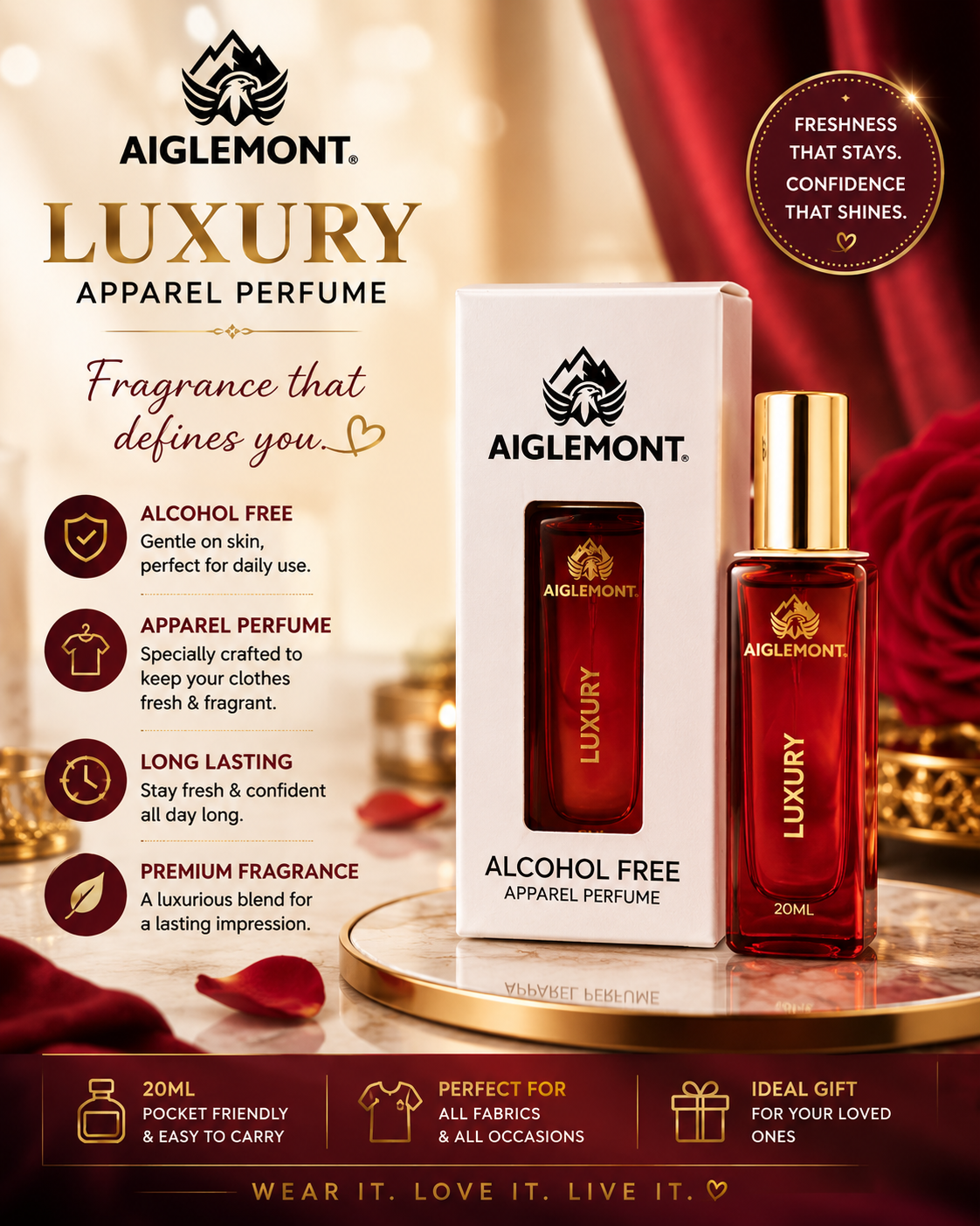 Aiglemont Luxury Alcohol-Free Apparel Perfume – 20ml